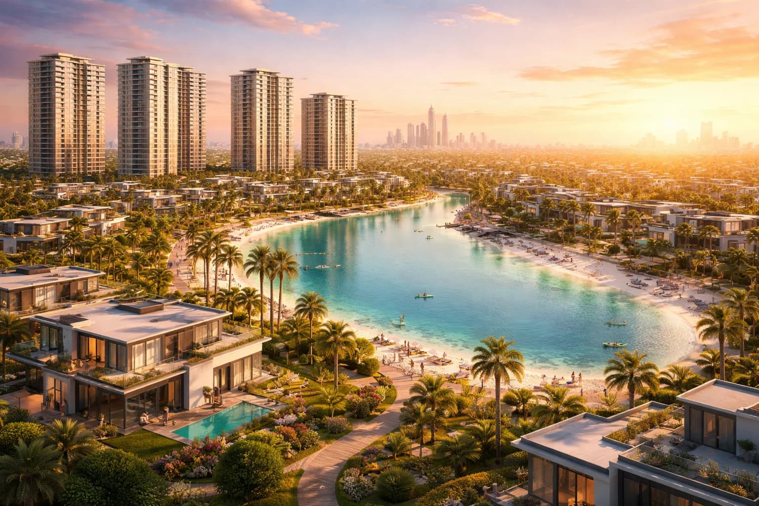 Golden sunset over Sobha Dubailand (1)