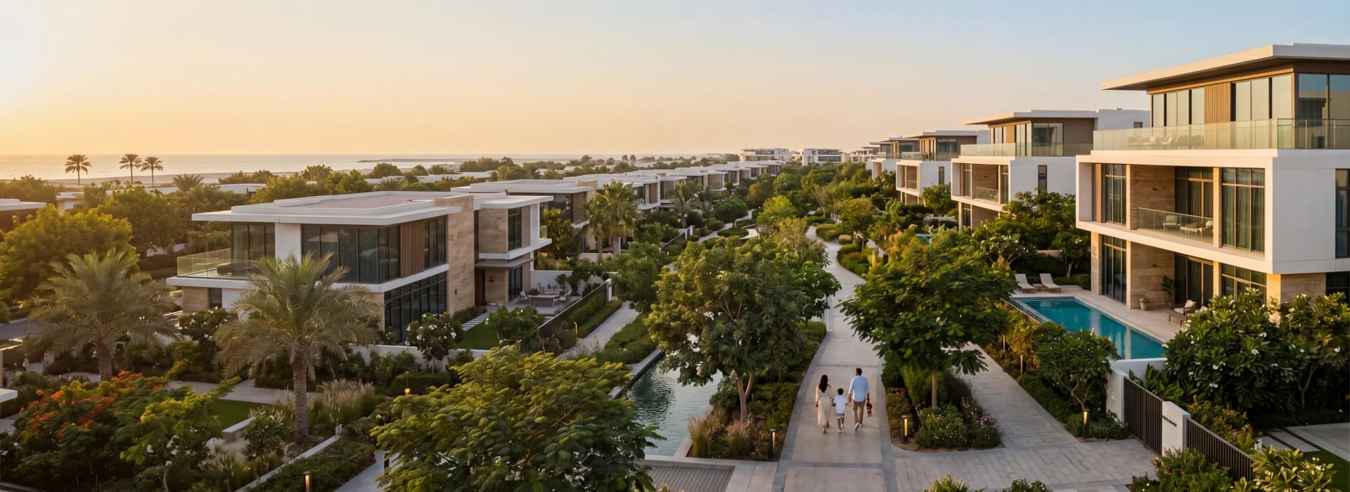 The Orchard Estate Villas at Sobha City Abu Dhabi Surrounded by Green Corridors